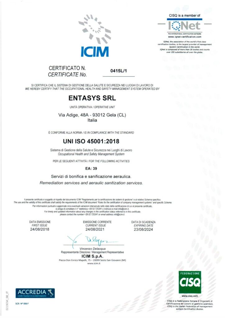 UNI ISO 45001 2018